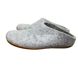 Glerups  Gray  Slip On Wool Slipper With Leather Bottom  EU Size 43 Used